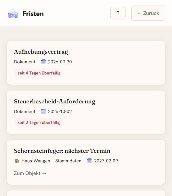 Fristen & Termine im Blick