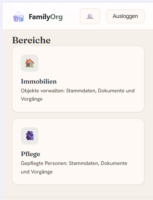 Lebensbereiche für besondere Situationen